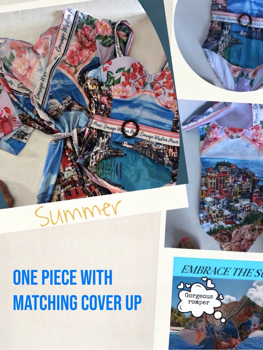 NWT Endless Moon Onepiece Swimsuit in Medium & Matching Cover-Up One-Size